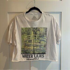 Water Lillies Painting Cropped Tee Shirt